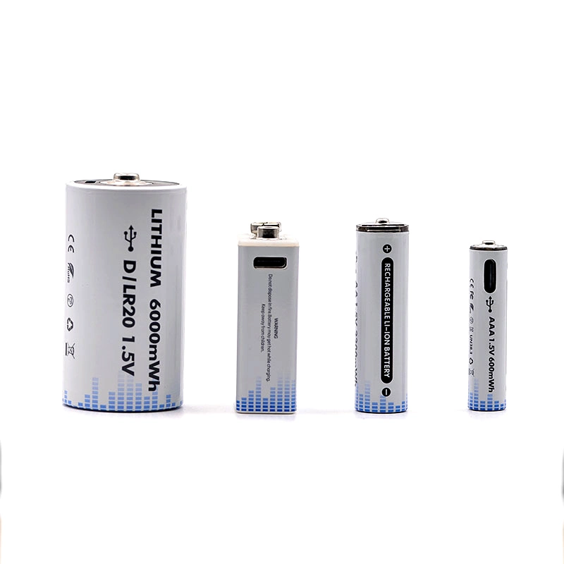 Rechargeable Battery 1.5V 600mwh AAA Type -C USB Lithium Battery