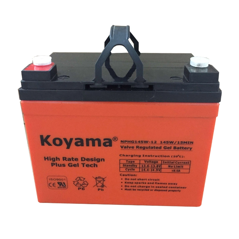 12V34ah Nphg145-12 Koyama High Rate Solar Gel Battery for High Efficiency UPS