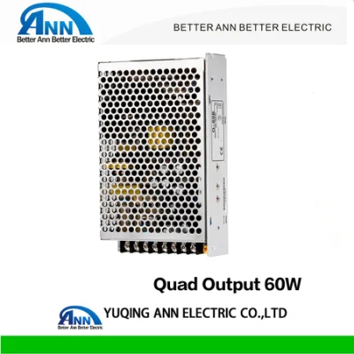 60W Quad Output Series SMPS LED Power Supply, 5V 12V 24V 48V, Switching Power Supply