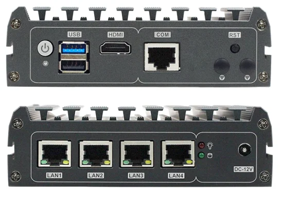 Industrial PC Computer, Wireless Dual LAN Mini PC with Intel Gemini Lake-R Series Embedded, 4 Gigabit LAN for Router, 1* SATA3.0,1* HDMI2.0,2* USB3.0,N-Box-J3
