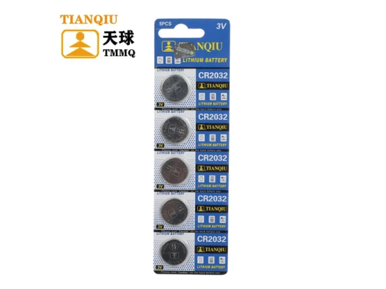 Tianqiu Cr2032 Lithium 3V Button Cell Dry Battery Carbon Zinc Alkaline Factory