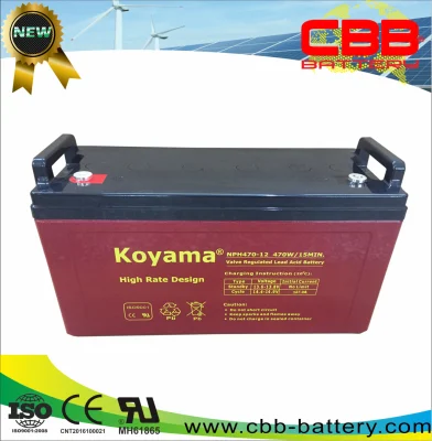 12V 135ah 470W/15mins Deep Cycle High Rate Discharge Battery